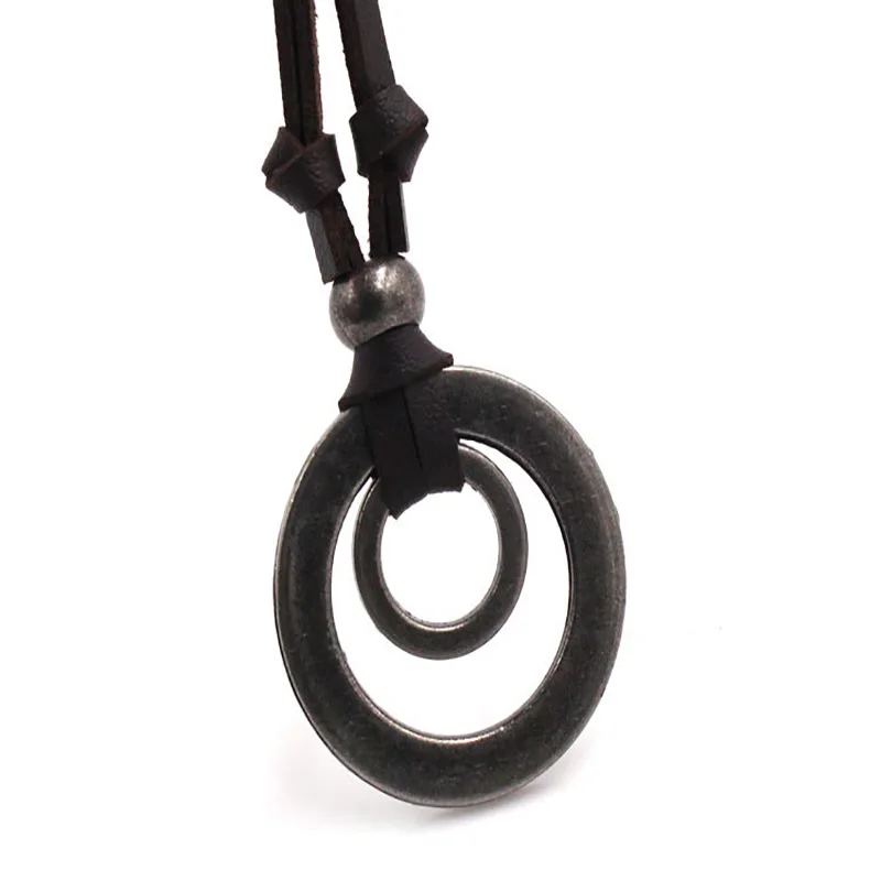 Vintage Style Women's Neck Pendants Necklace Jewelry Man Accessories Leather Couple Necklace Double Circle
Vintage Style Women's Neck Pendants Necklace Jewelry Man Accessories Leather Couple Necklace Double Circle