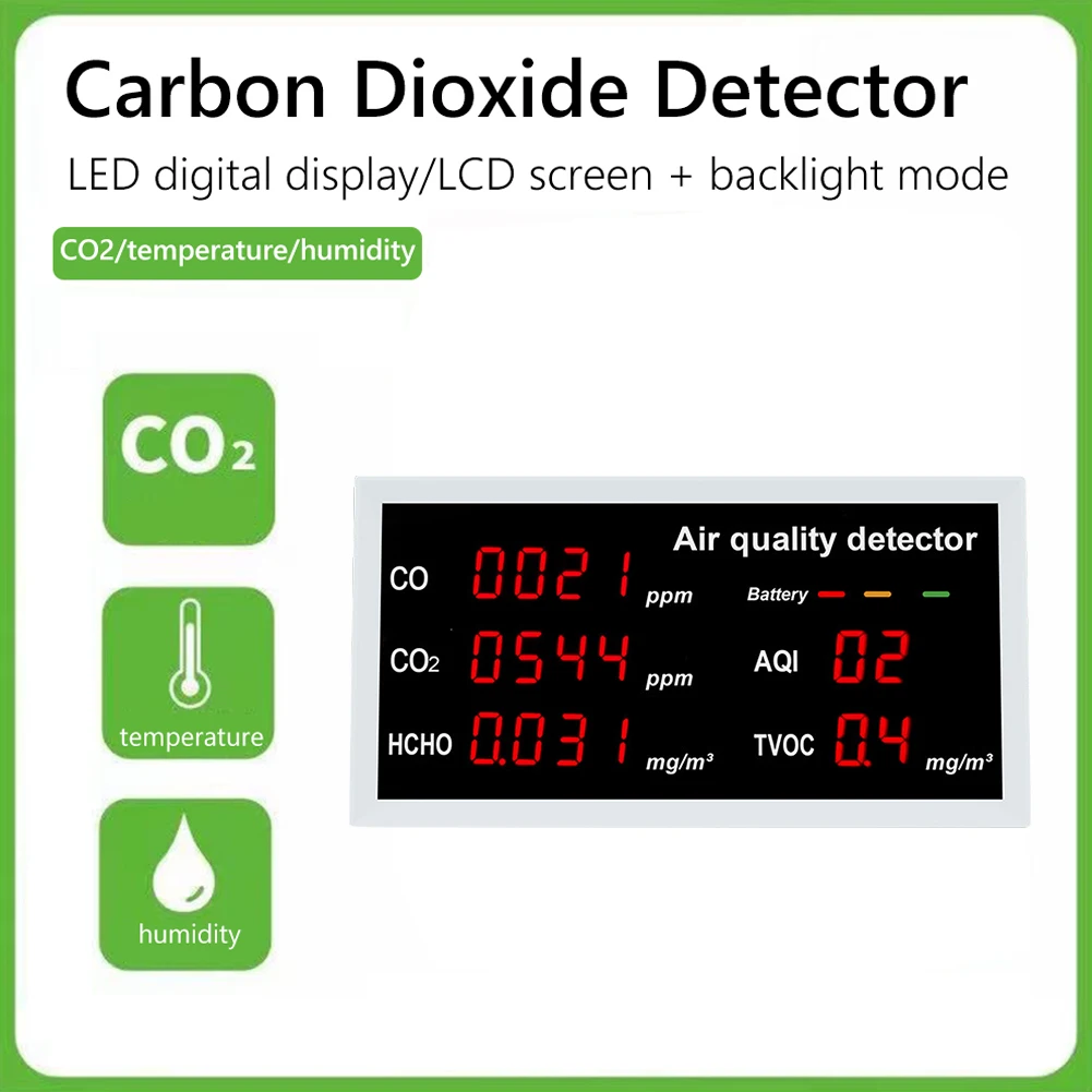 W17 детектор качества воздуха в помещении перезаряжаемый CO CO2 формальдегида HCHO TVOC