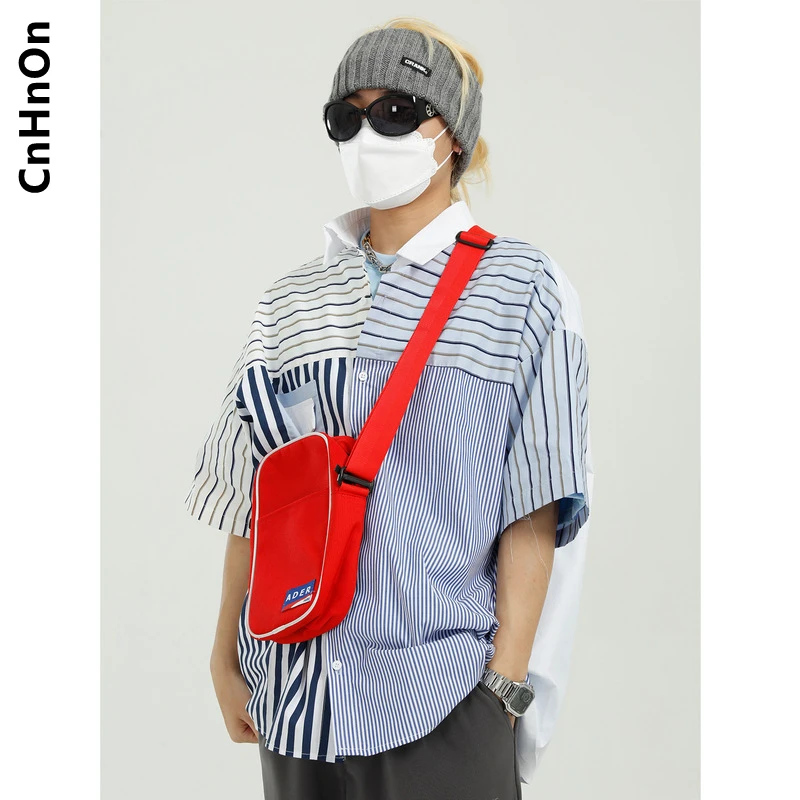 Summer new product Stitching striped short-sleeved shirt men's trendy design casual shirt M6-H-8052
Summer new product Stitching striped short-sleeved shirt men's trendy design casual shirt M6-H-8052
