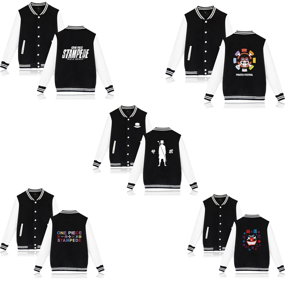 Anime One Piece Baseball Uniform Men Bomber Baseball Jacket Luffy Ace Sauron Sabot Sanji Man Casual Uniform Sportswear
Anime One Piece Baseball Uniform Men Bomber Baseball Jacket Luffy Ace Sauron Sabot Sanji Man Casual Uniform Sportswear