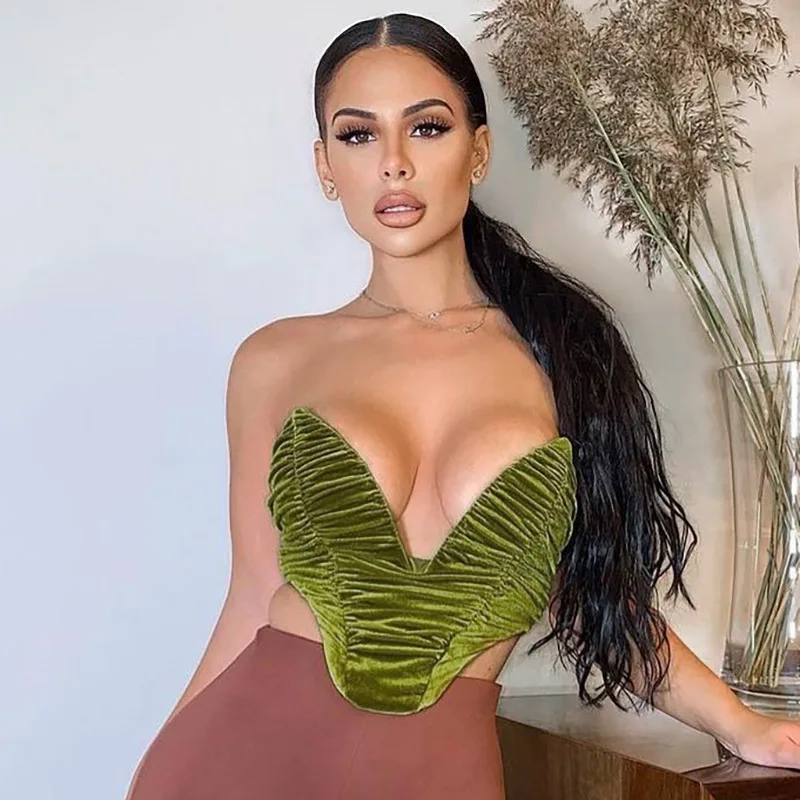 Green Backless Velvet Bodysuit Women Lace-Up Elegant Night Out Clubwear Off Shoulder Party V Neck sexy streetwear halter top New
Green Backless Velvet Bodysuit Women Lace-Up Elegant Night Out Clubwear Off Shoulder Party V Neck sexy streetwear halter top New