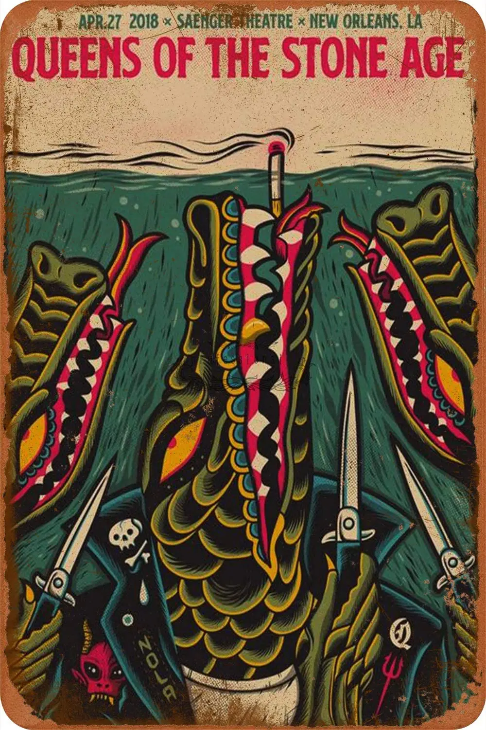 Retro Tin Sign Queens Of Stone Age Poster Metal Plaque Tavern Coffee Bar Club Club House Wall Decoration Metal Plate 12*8 Inches
Retro Tin Sign Queens Of Stone Age Poster Metal Plaque Tavern Coffee Bar Club Club House Wall Decoration Metal Plate 12*8 Inches