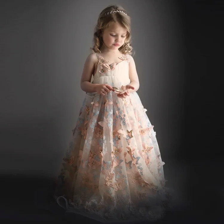 Quality Pink Princess Flowers Butterfly girl wedding dress girls Tulle Fuffy party Formal dress Princess Tutu Dress vestidos
Quality Pink Princess Flowers Butterfly girl wedding dress girls Tulle Fuffy party Formal dress Princess Tutu Dress vestidos