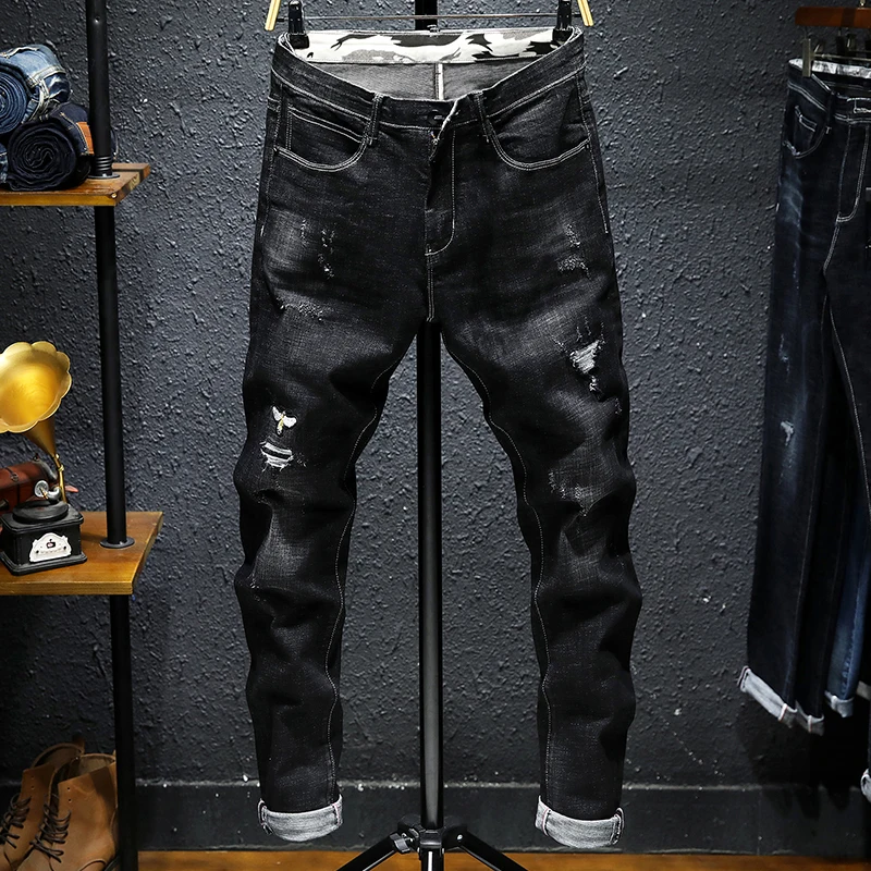 Autumn New Jeans Men's Slim Korean Style Stretch Denim Casual Pants Men's Fashion Hole Vintage Fashion Pencil Jeans
Autumn New Jeans Men's Slim Korean Style Stretch Denim Casual Pants Men's Fashion Hole Vintage Fashion Pencil Jeans