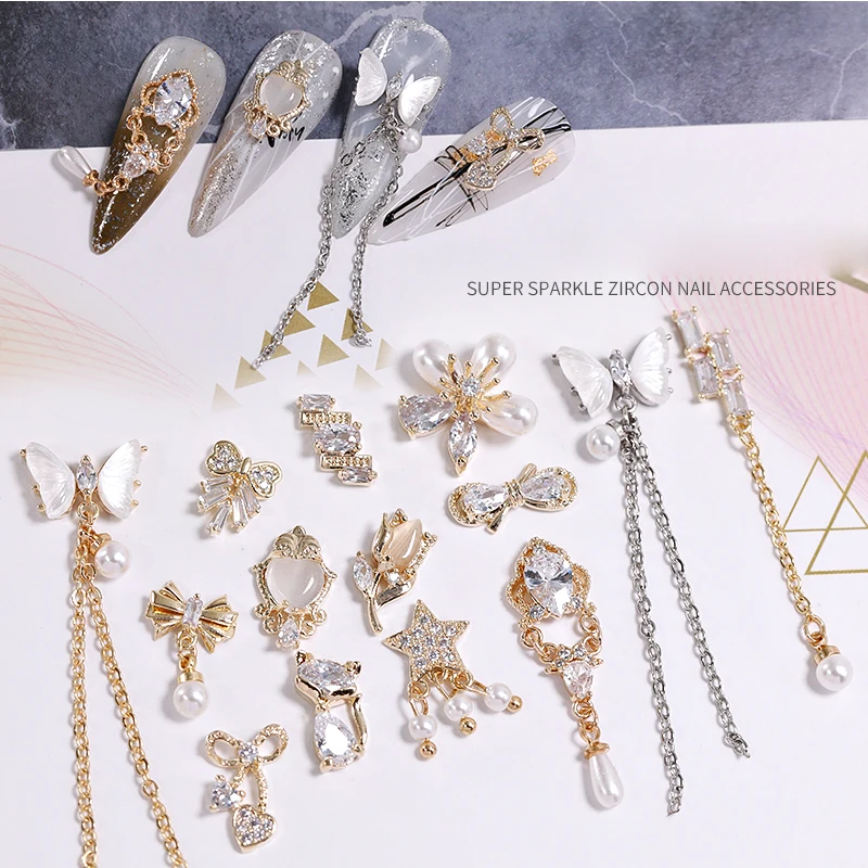 5Pieces Lot Pendant Chain 3D Alloy Butterfly Nail Art Zircon Pearl Metal Manicure Nails DIY Accessories Nail Decoration
5Pieces Lot Pendant Chain 3D Alloy Butterfly Nail Art Zircon Pearl Metal Manicure Nails DIY Accessories Nail Decoration