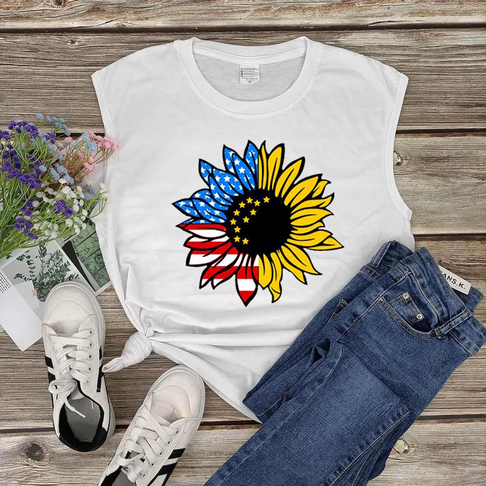 4# Elegant Butterfly Printed T-shirts Women's Casual Loose Independence Day Series T Shirt Plus Size Sleeveless Tank Top Mujer
4# Elegant Butterfly Printed T-shirts Women's Casual Loose Independence Day Series T Shirt Plus Size Sleeveless Tank Top Mujer