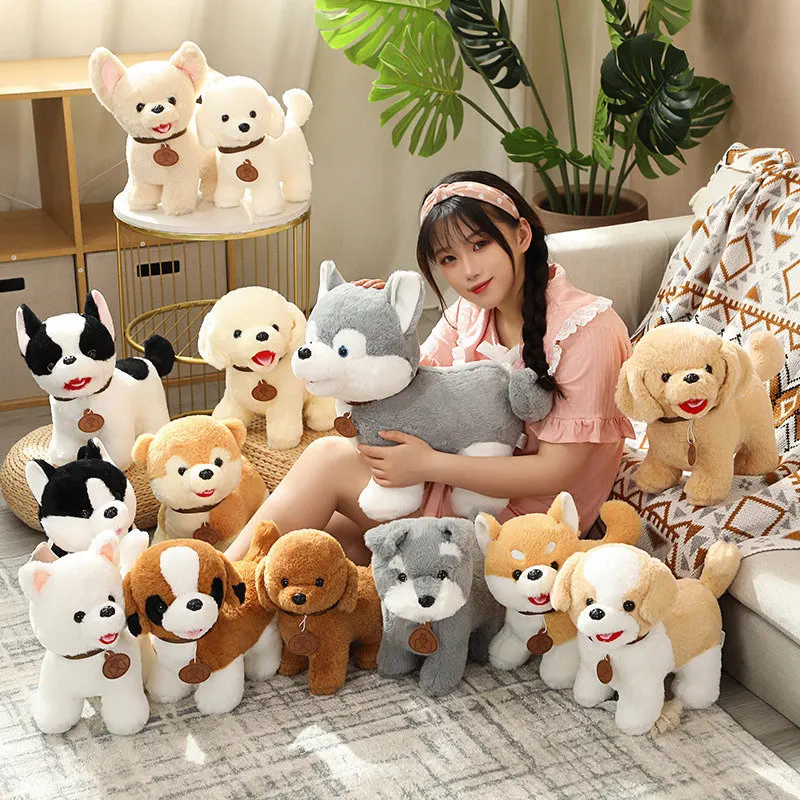 

Kawaii Plushie Simulation Dog Plush Animals Toys Stuffed Husky Teddy Shiba Inu Doll For Girls Kids Christmas New Year Gifts