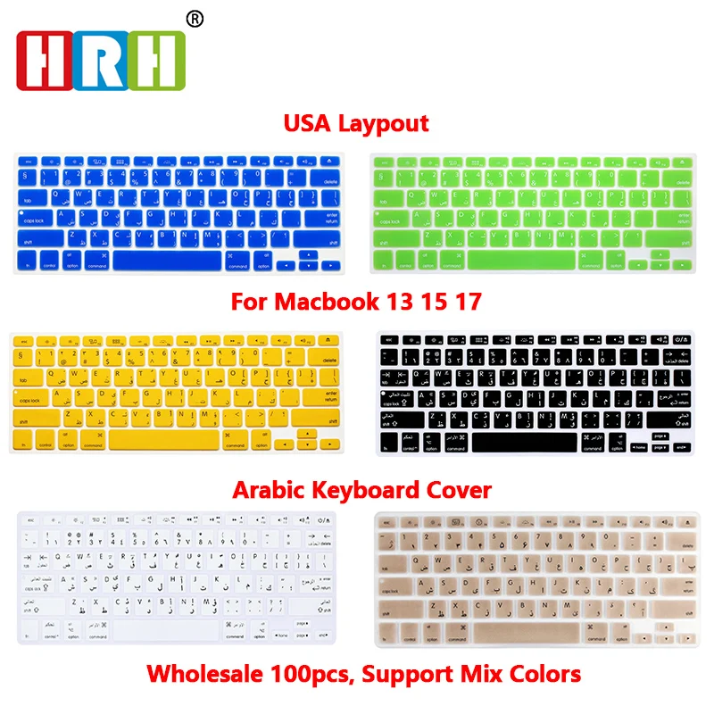 HRH 100X Arabic Slim Silicone Keyboard Cover Skin Cover Protective Film Protector For MacBook Pro Air Retina 13 15 17 US Version
HRH 100X Arabic Slim Silicone Keyboard Cover Skin Cover Protective Film Protector For MacBook Pro Air Retina 13 15 17 US Version