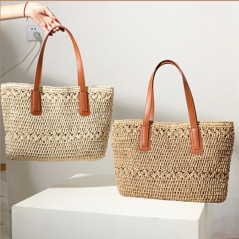 Woven bag female straw woven bag temperament one-shoulder portable large-capacity rattan bag ins the same holiday beach bag
Woven bag female straw woven bag temperament one-shoulder portable large-capacity rattan bag ins the same holiday beach bag