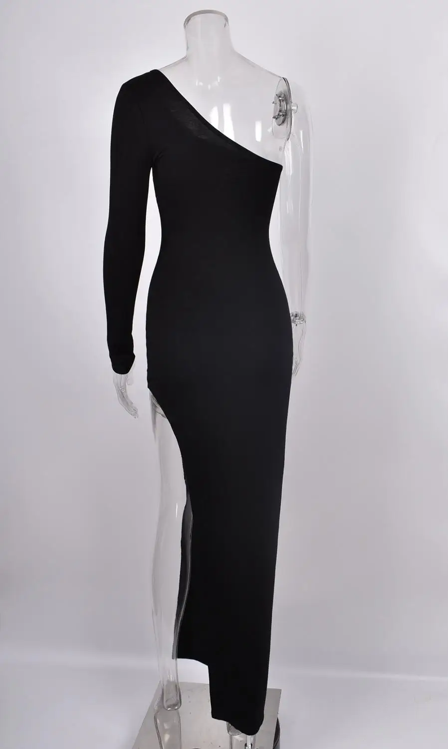 Summer New Fashion Commuting Women's Wear Modal Long Black One-Shoulder Sleeved Open-Fork Dress
Summer New Fashion Commuting Women's Wear Modal Long Black One-Shoulder Sleeved Open-Fork Dress