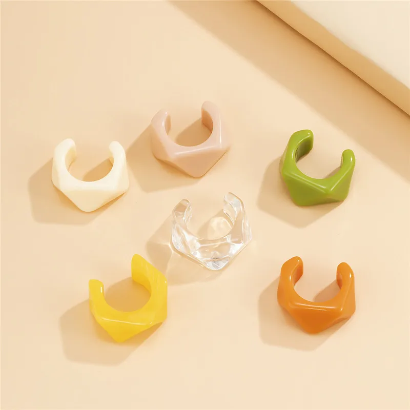 New Fashion Colourful Transparent Resin Acrylic Rings For Women Geometric Simple Square Round Ring Party Daily Jewelry Gifts
New Fashion Colourful Transparent Resin Acrylic Rings For Women Geometric Simple Square Round Ring Party Daily Jewelry Gifts