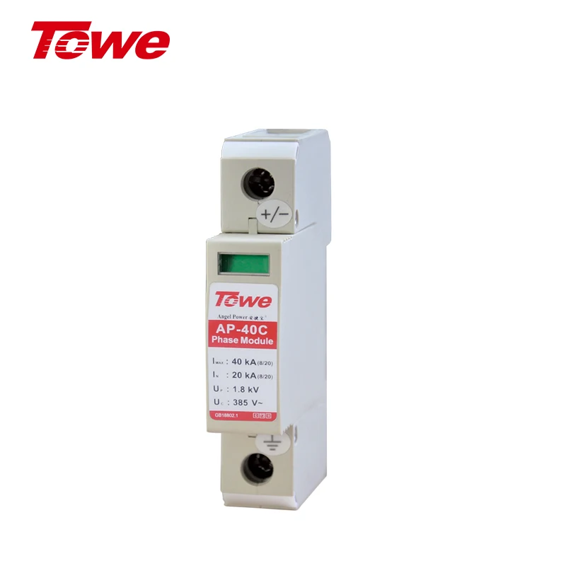 Original TOWE AP 40C 40kA Single Module 1 Phase Surge Protective Device Over Voltage Protector Power Arrester C Level Protection
Original TOWE AP 40C 40kA Single Module 1 Phase Surge Protective Device Over Voltage Protector Power Arrester C Level Protection
