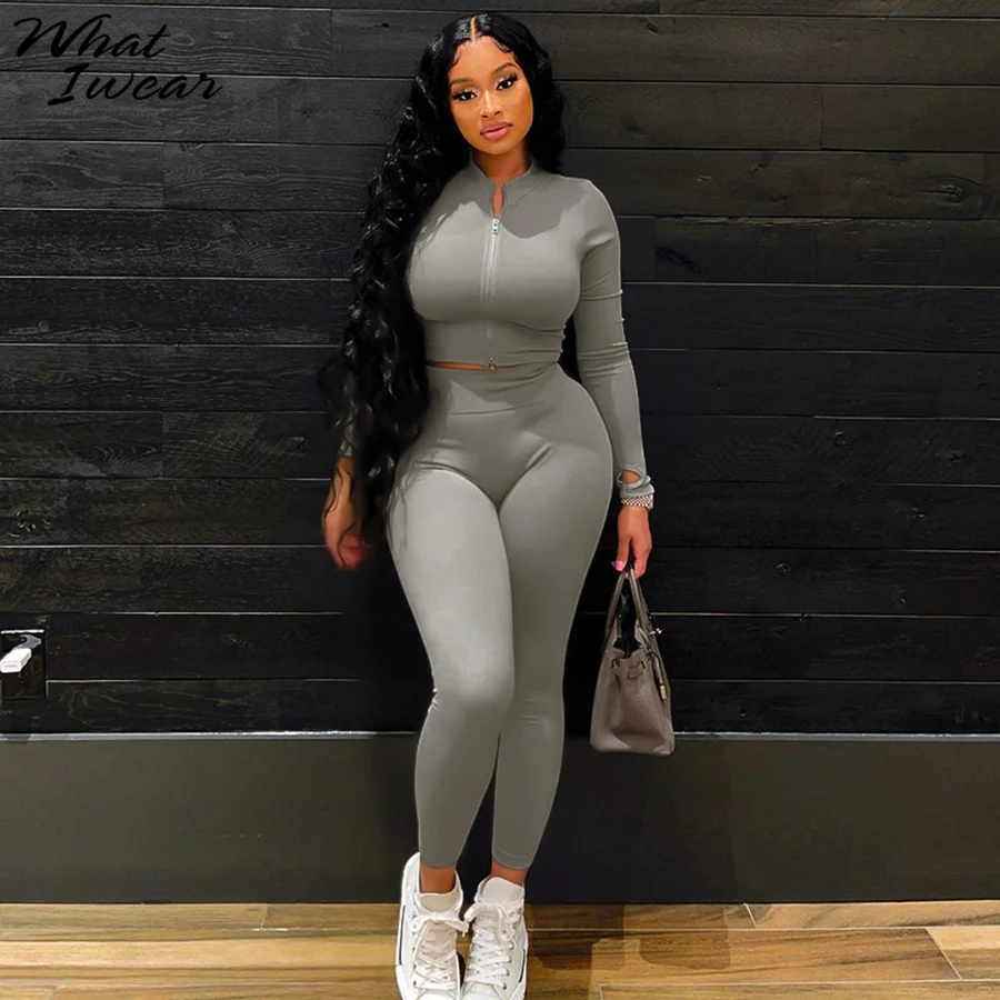 Whatiwear Fitness Solid Two Piece Set Women Sheath Slim Casual Sporty Long Sleeve Zipper Top+Body-Shaping Pants Female Outfits
Whatiwear Fitness Solid Two Piece Set Women Sheath Slim Casual Sporty Long Sleeve Zipper Top+Body-Shaping Pants Female Outfits