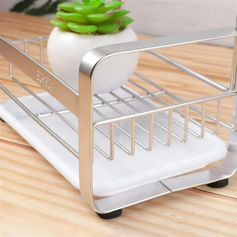 Dual Used Stainless Steel Countertop Drain Rack Multifunction Storage Shelf Kitchen Organizer For Sponge Dishcloth Brush 
Dual Used Stainless Steel Countertop Drain Rack Multifunction Storage Shelf Kitchen Organizer For Sponge Dishcloth Brush