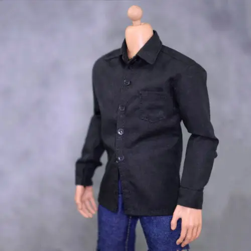 

1/6 Scale Black Shirt with Blue Jeans Clothing Set for 12in Male Soldier Phicen Tbleague Action Figure Toys