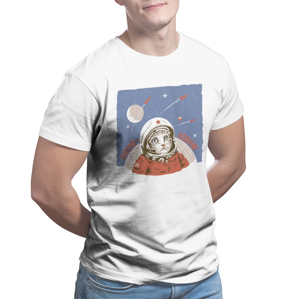 Men's T-shirts Soviet Space Cat Essentials Print Custom Retro Hip-Hop Tees 33427
Men's T-shirts Soviet Space Cat Essentials Print Custom Retro Hip-Hop Tees 33427