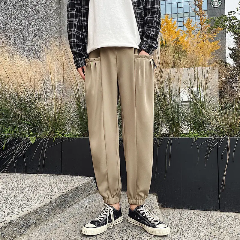 Draping Suit Pants Men's Korean Fashion Loose Solid Color Casual Pants Men's Streetwear Drawstring Ice Silk Wide-leg Pants Men
Draping Suit Pants Men's Korean Fashion Loose Solid Color Casual Pants Men's Streetwear Drawstring Ice Silk Wide-leg Pants Men