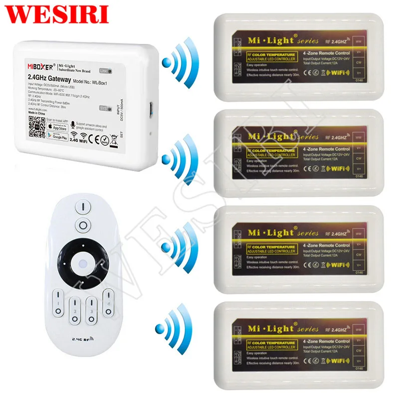 Светодиодный контроллер Milight 2 4 ГГц зоны Wi Fi iBox + RF Touch Remote CCT двойной белый цвет