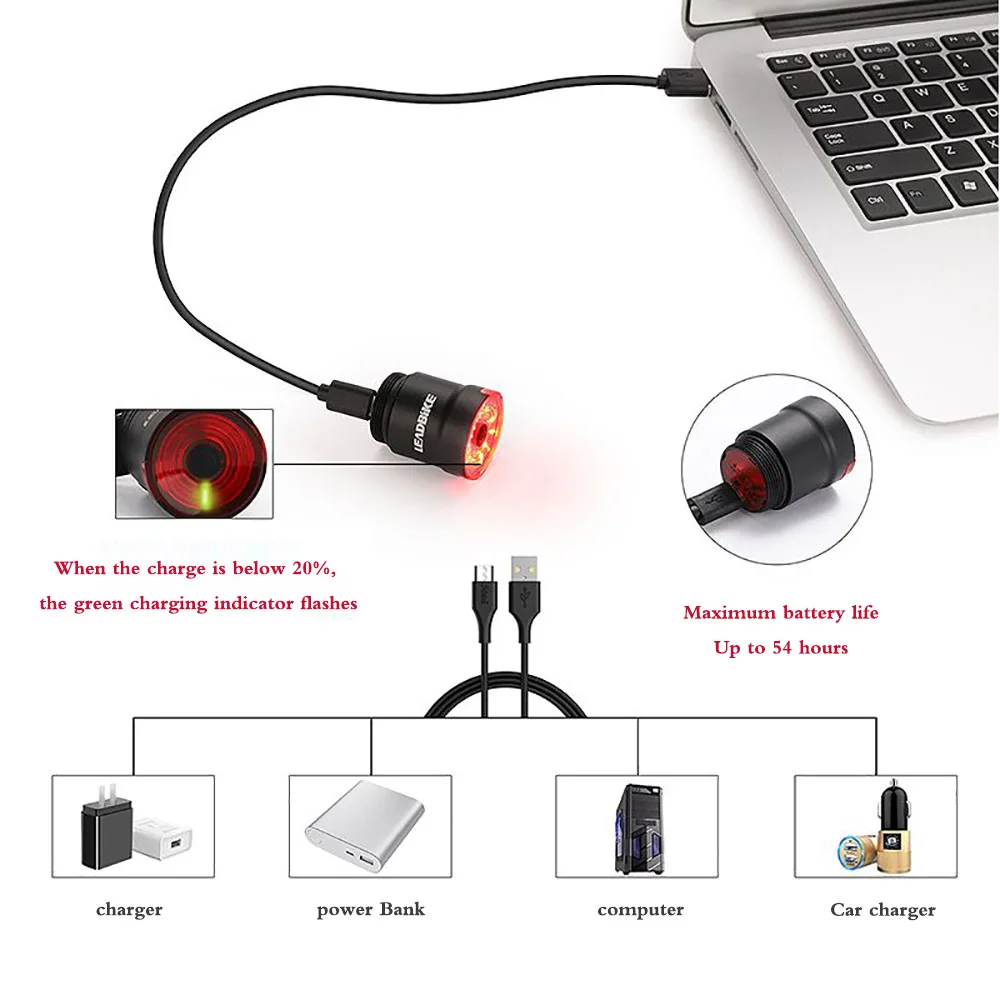 Bicycle Smart Auto Brake Sensing Light IPx6 Waterproof Taillight USB Rechargeable Cycling LED Bike Rear Light
Bicycle Smart Auto Brake Sensing Light IPx6 Waterproof Taillight USB Rechargeable Cycling LED Bike Rear Light