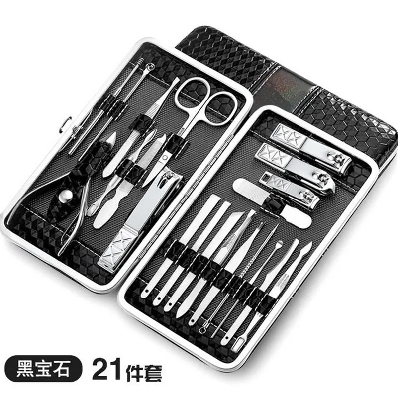 18/21pcs Stainless Steel Manicure Set kit Pedicure Scissor Tweezer Knife Ear pick Nail Clipper Nail Care Tool Dropshipping 30#
18/21pcs Stainless Steel Manicure Set kit Pedicure Scissor Tweezer Knife Ear pick Nail Clipper Nail Care Tool Dropshipping 30#