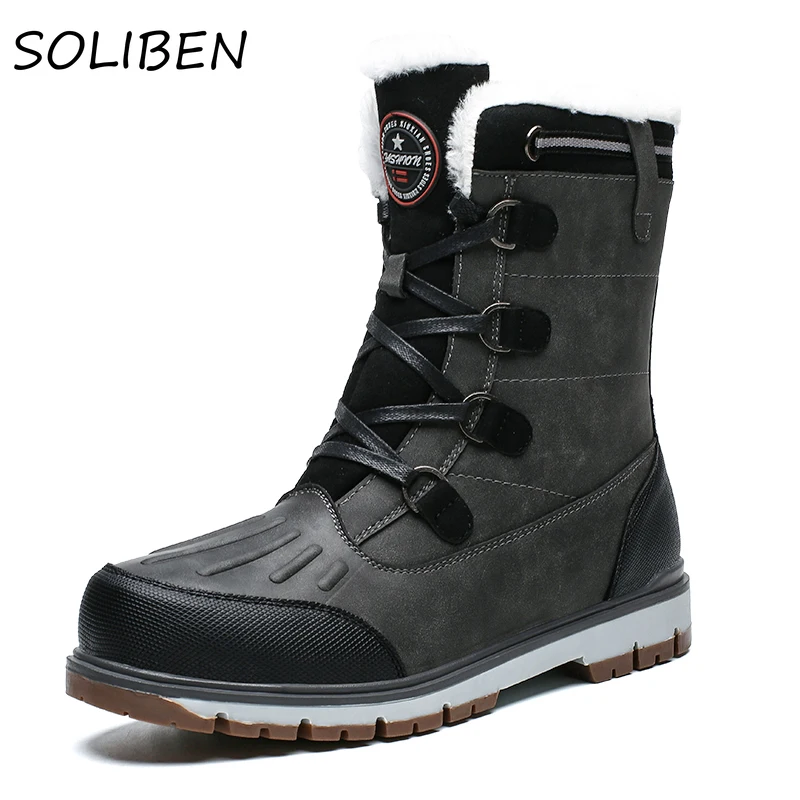SOLIBEN Winter Men Boots Waterproof Warm Fur Snow Boots Men Outdoor Winter Work Casual Shoes Rubber Ankle Boots
SOLIBEN Winter Men Boots Waterproof Warm Fur Snow Boots Men Outdoor Winter Work Casual Shoes Rubber Ankle Boots