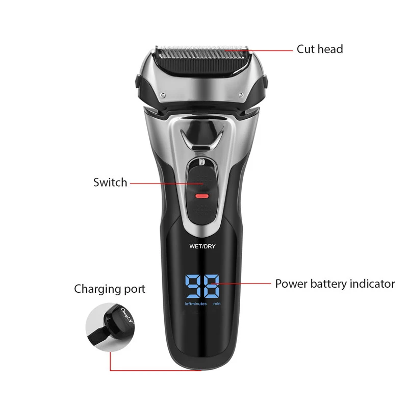 Electric Razor Electric Shaver Rechargeable Shaving Machine for Men Beard Razor Wet-Dry Dual Use Water Proof Fast Charging
Electric Razor Electric Shaver Rechargeable Shaving Machine for Men Beard Razor Wet-Dry Dual Use Water Proof Fast Charging