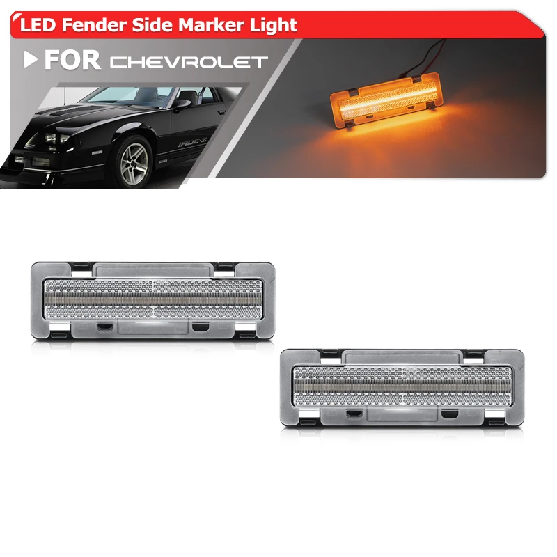 2PCs Fits For Chevrolet Chevy Camaro 1982-1992 For Pontiac Firebird Front Bumper Led Amber Fender Side Marker Lights
2PCs Fits For Chevrolet Chevy Camaro 1982-1992 For Pontiac Firebird Front Bumper Led Amber Fender Side Marker Lights