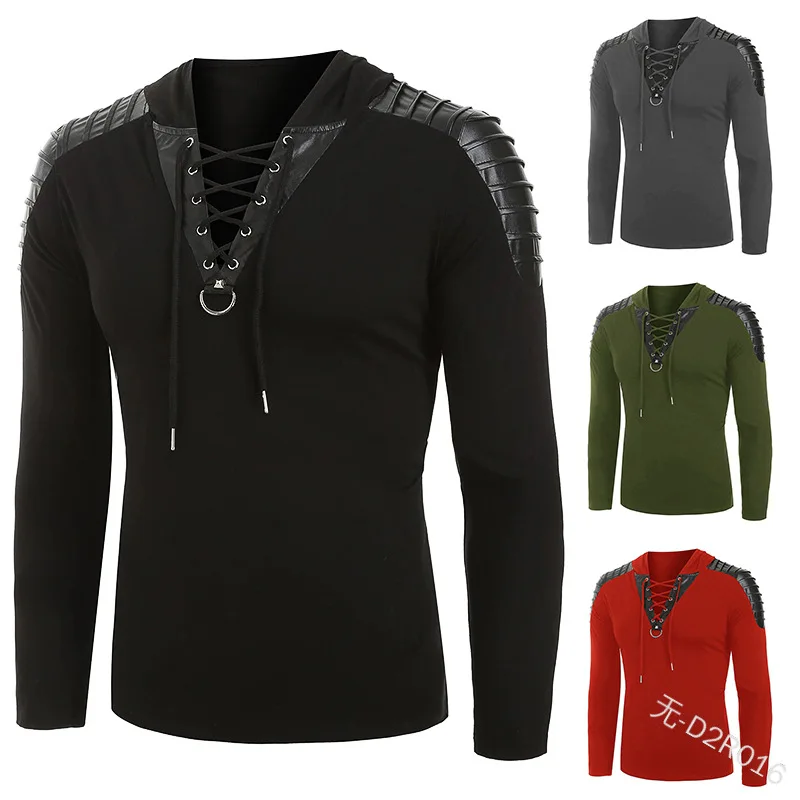 New Punk Mens Clothing Solid Color Punched Neckline Pullover Fashion Long Sleeve Mens Sweater
New Punk Mens Clothing Solid Color Punched Neckline Pullover Fashion Long Sleeve Mens Sweater