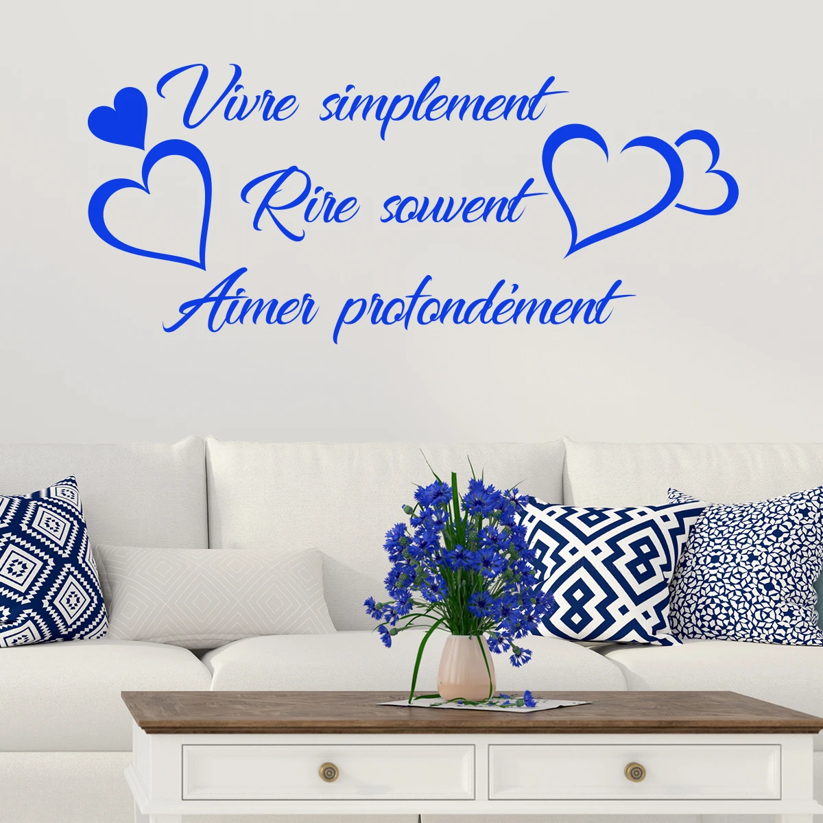 

French Inspirational Quotes "live Love Laugh" Wall Saying Vinyl Art Sticker Removable Words Decal for Living Room Decoration