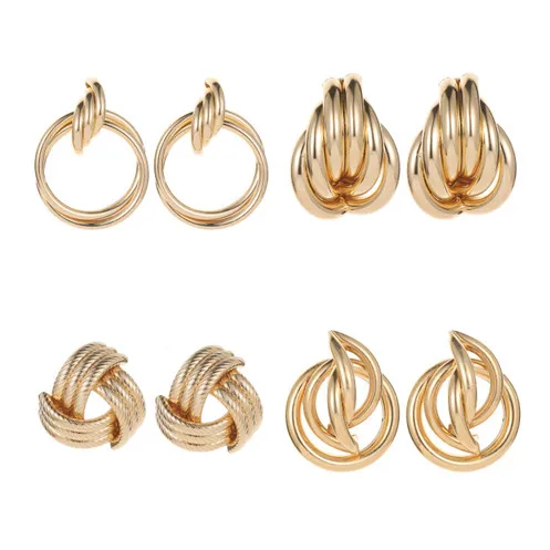 Geometric Cross Metal Stud Earrings Circle Knotted Twist Irregular Women's Earrings Fashion Jewelry Wholesale 4 Style
Geometric Cross Metal Stud Earrings Circle Knotted Twist Irregular Women's Earrings Fashion Jewelry Wholesale 4 Style
