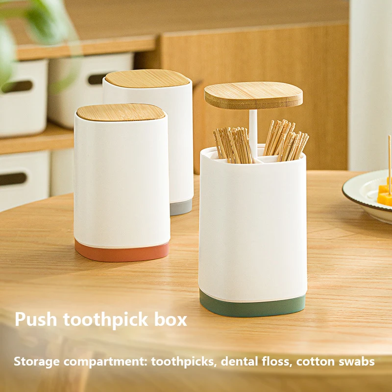 Creative Japanese-style Home Automatic Push-type Toothpick Box Multi-use Divided Cotton Swabs Dental Floss Storage Toothpick Jar
Creative Japanese-style Home Automatic Push-type Toothpick Box Multi-use Divided Cotton Swabs Dental Floss Storage Toothpick Jar