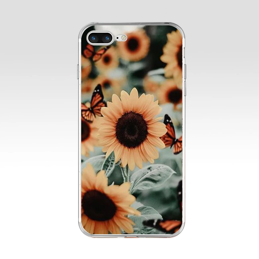 Мягкий силиконовый чехол 087FG для Apple Iphone 5 телефона с изображением ромашек se 6 6s 7 8