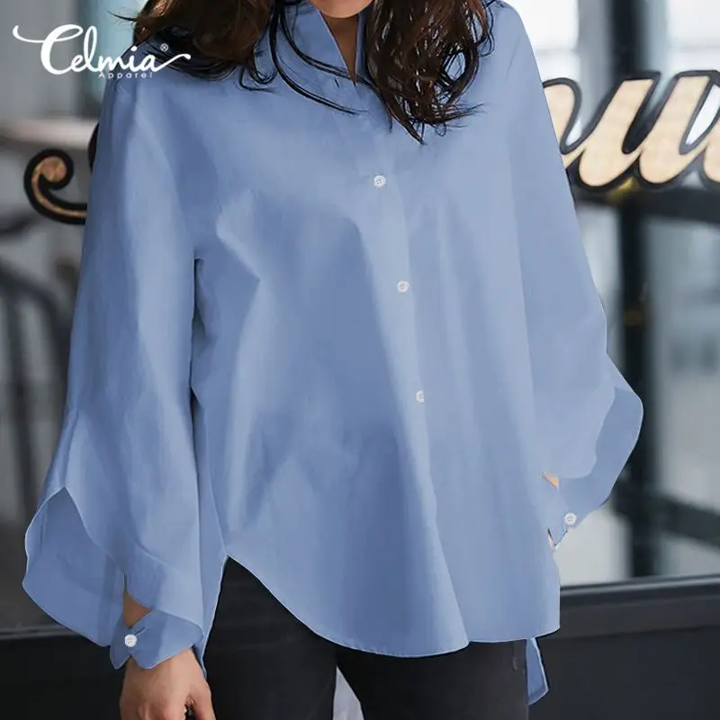2021 Celmia Fashion Women Tops Autumn Long Flare Sleeve Blouses Casual Buttons Solid Shirts Loose Work Office Blusas Femininas
2021 Celmia Fashion Women Tops Autumn Long Flare Sleeve Blouses Casual Buttons Solid Shirts Loose Work Office Blusas Femininas