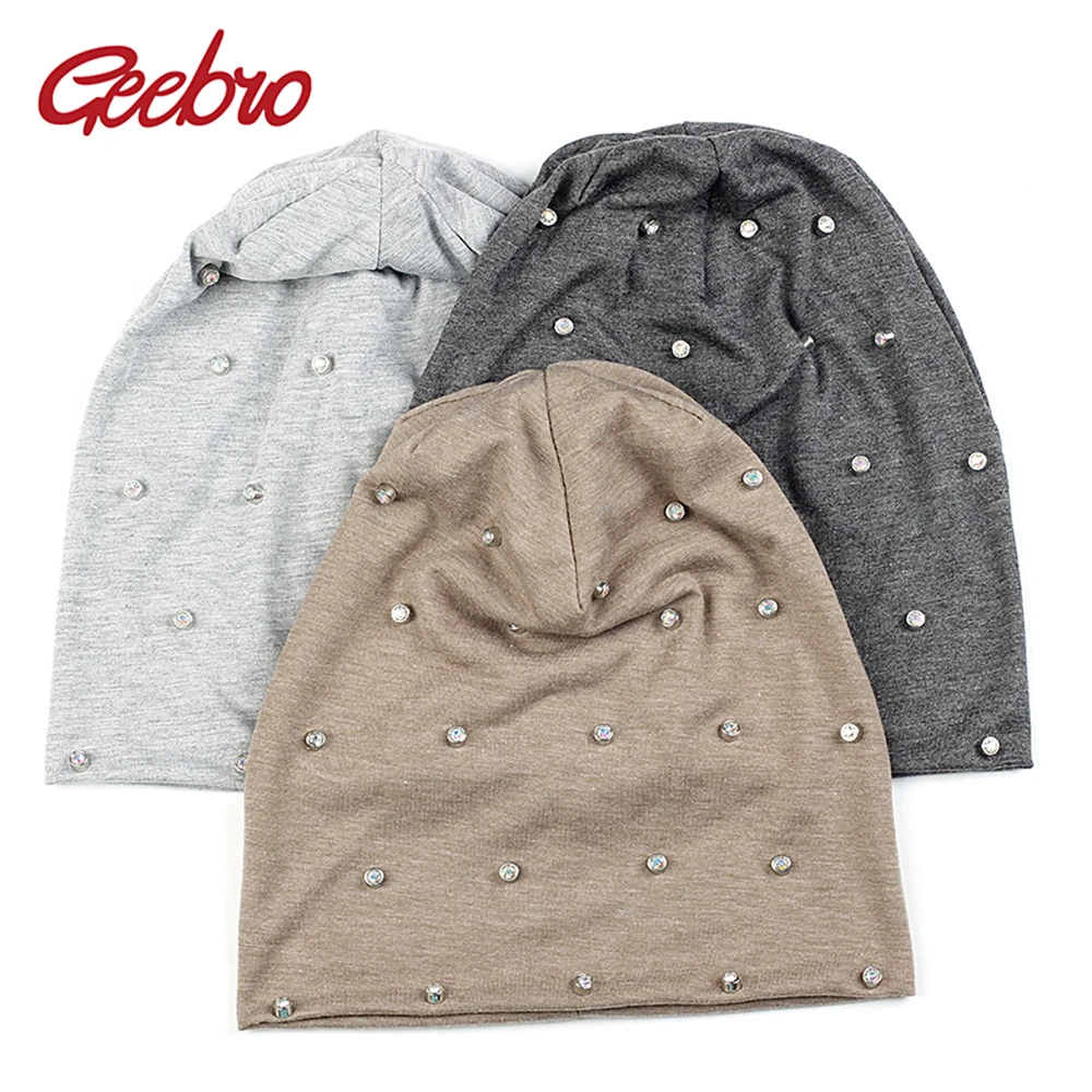 Spring Winter Autumn Beanie Hat Cotton Skull Caps For Adults Woman Beanies Warm With Shining Silver Rhinestone Beads Accessories
Spring Winter Autumn Beanie Hat Cotton Skull Caps For Adults Woman Beanies Warm With Shining Silver Rhinestone Beads Accessories