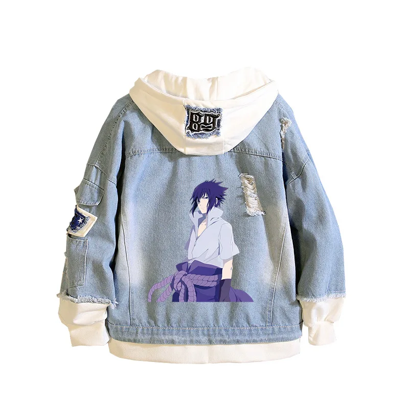 Anime Denim Jacket Uchiha Sasuke Jeans Sweatshirt Men and Women Autumn Hooded Denim Coats Costumes
Anime Denim Jacket Uchiha Sasuke Jeans Sweatshirt Men and Women Autumn Hooded Denim Coats Costumes