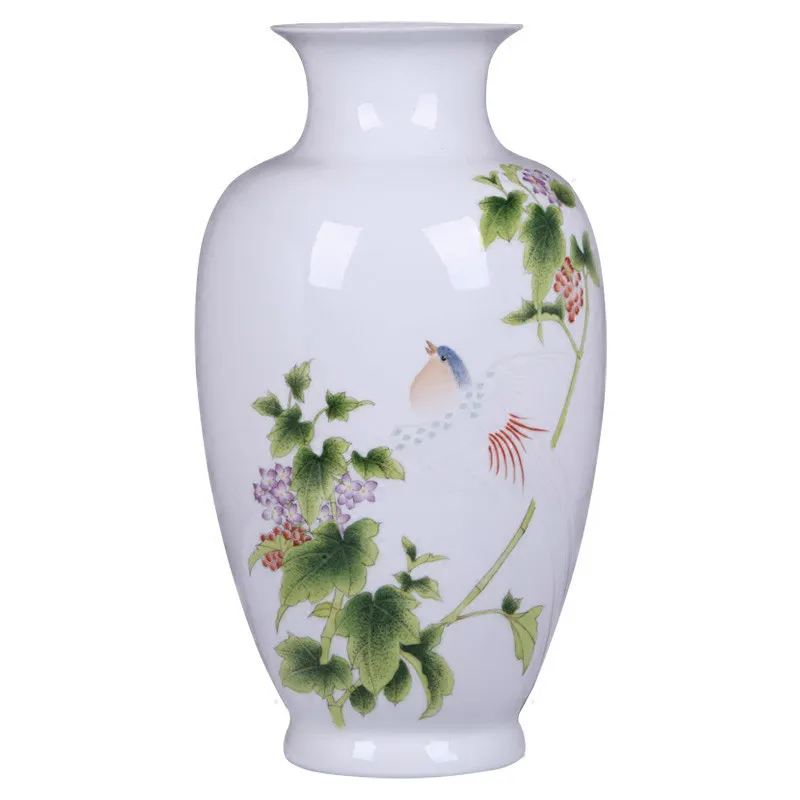 Jingdezhen, высокая белая тонкая керамическая ваза с ручной росписью птицы, Цветочная ваза для нового домашнего декора, домашний подарок
Jingdezhen, высокая белая тонкая керамическая ваза с ручной росписью птицы, Цветочная ваза для нового домашнего декора, домашний подарок