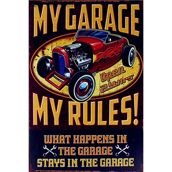My Garage My Rules 06 Metal Sign Bar Wall Decoration Tin Sign Vintage Metal Poster Home Decor Painting Plaques 30x20cm
My Garage My Rules 06 Metal Sign Bar Wall Decoration Tin Sign Vintage Metal Poster Home Decor Painting Plaques 30x20cm