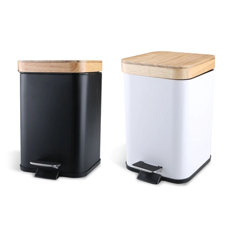 Foot-operated trash can with lid Wooden Step Garbage Foot-on Rubbish Bin Waste Container
Foot-operated trash can with lid Wooden Step Garbage Foot-on Rubbish Bin Waste Container
