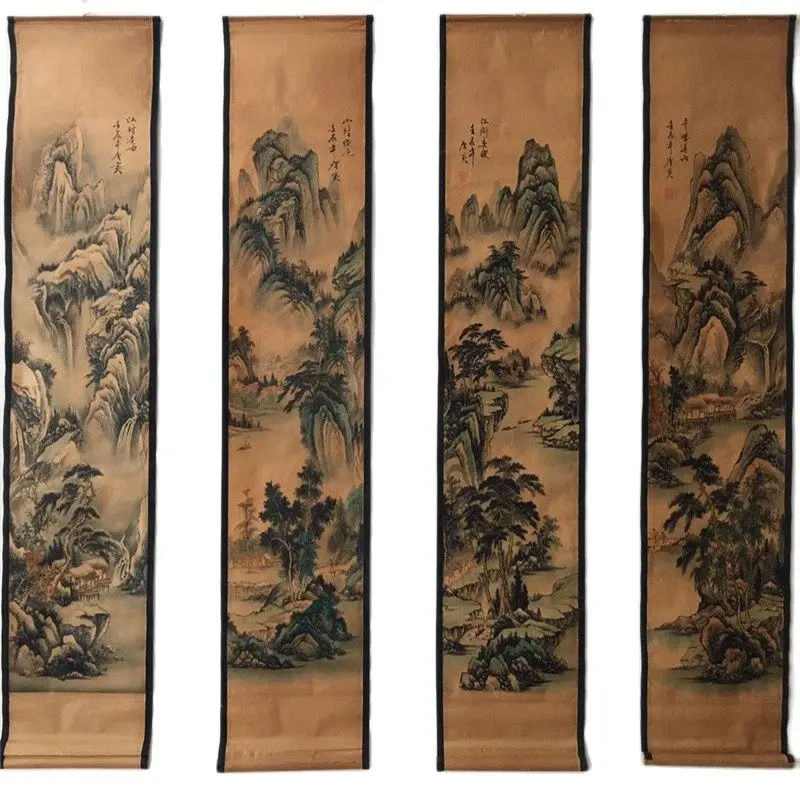 Early collection of antique painting and calligraphy (new Tangshan water) four murals family collection
Early collection of antique painting and calligraphy (new Tangshan water) four murals family collection