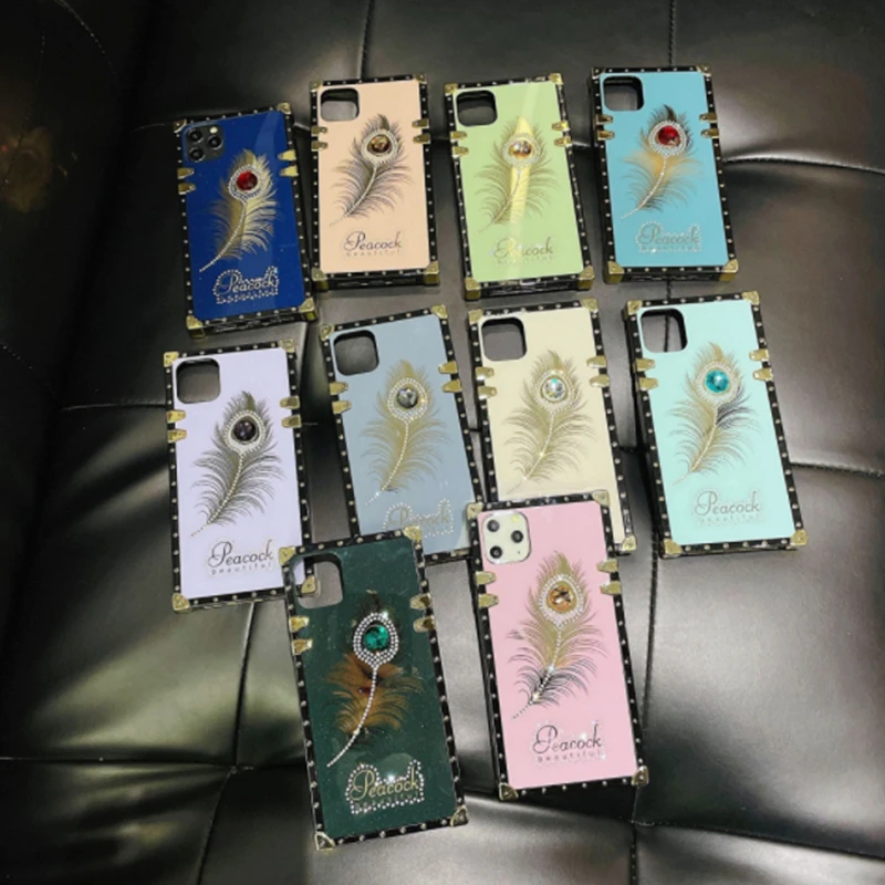 Luxury Peacock Feathers Square Phone Case For iPhone 13Pro MAX 12 XS MAX XR X 8 7 Plus Shiny Glitter Diamond Lanyard Soft Cover
Luxury Peacock Feathers Square Phone Case For iPhone 13Pro MAX 12 XS MAX XR X 8 7 Plus Shiny Glitter Diamond Lanyard Soft Cover