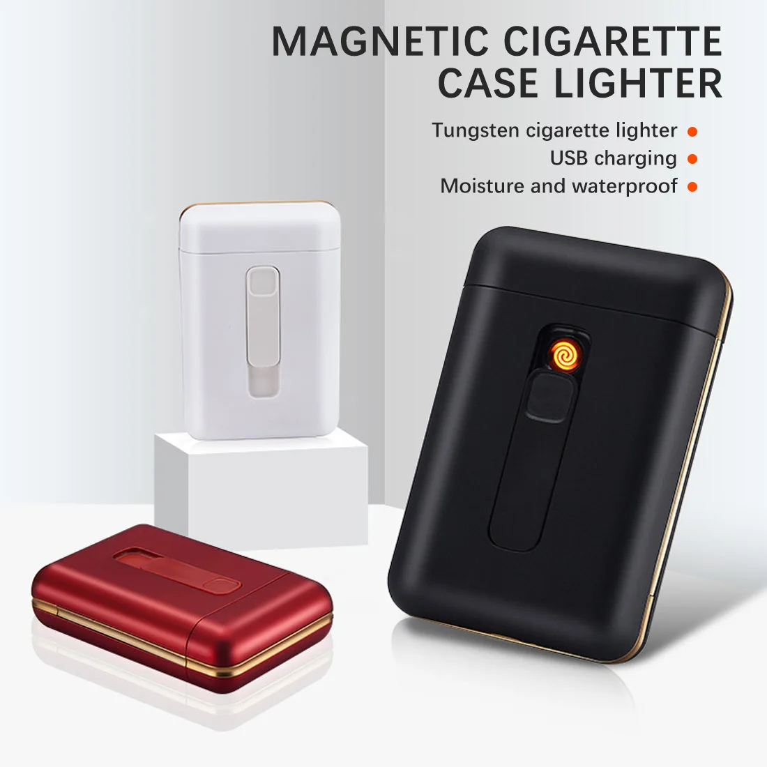 20pcs Capacity Cigarette Case with USB Electronic Lighter Cigar Holder Cigarette Lighter for Regular Cigarette Gadgets For Men
20pcs Capacity Cigarette Case with USB Electronic Lighter Cigar Holder Cigarette Lighter for Regular Cigarette Gadgets For Men