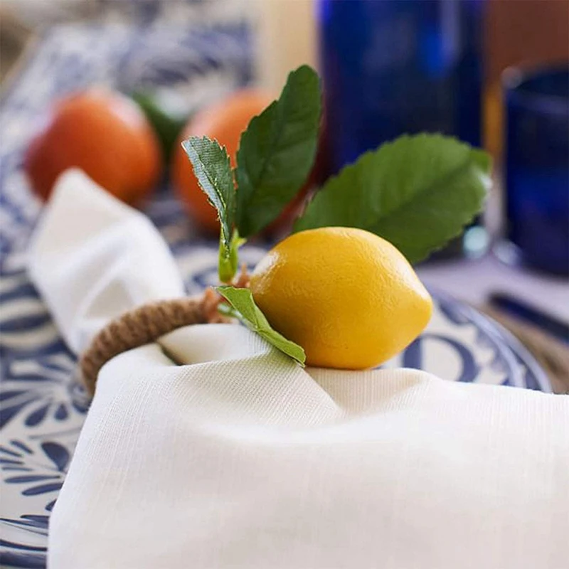 12PCS Handmade Yellow Napkin Rings Faux Lemon Vine Wedding Dinner Party Banquet Serviette Organizer Accessories Essential Tools
12PCS Handmade Yellow Napkin Rings Faux Lemon Vine Wedding Dinner Party Banquet Serviette Organizer Accessories Essential Tools