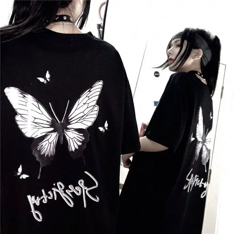Butterfly printed T-shirt women aesthetic short-sleeved tops 2021 summer new Harajuku high street vintage casual loose t-shirts
Butterfly printed T-shirt women aesthetic short-sleeved tops 2021 summer new Harajuku high street vintage casual loose t-shirts