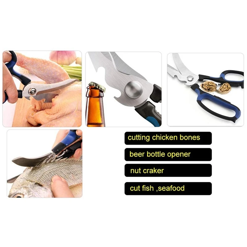 Multipurpose Kitchen Scissors Heavy Duty-Unique CURVED Blade for Chicken Bones,Poultry Shears for Meat Seafood
Multipurpose Kitchen Scissors Heavy Duty-Unique CURVED Blade for Chicken Bones,Poultry Shears for Meat Seafood