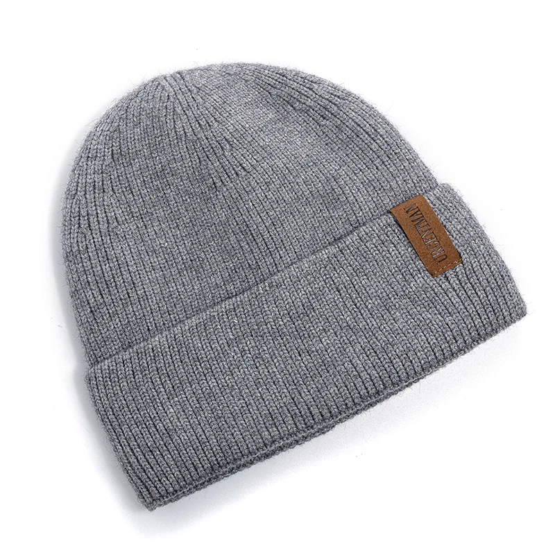 высокого качества шапка мужская зимняя вязаная простой дизайн теплый толстый