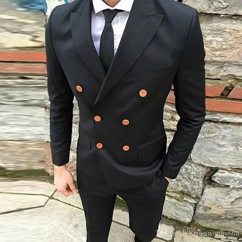 Tailored black double breasted wedding suits for men slim pointed Lapel 2-piece youth fashion vitality party host mans Blazer
Tailored black double breasted wedding suits for men slim pointed Lapel 2-piece youth fashion vitality party host mans Blazer