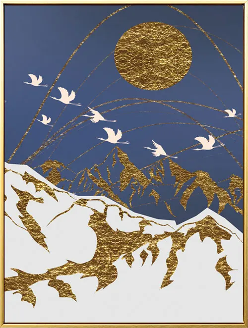 Golden Mountains Home Decoration Painting White Bird Golden Moon Living Room Wall Canvas Poster Luxury Restaurant Bedroom Print 
Golden Mountains Home Decoration Painting White Bird Golden Moon Living Room Wall Canvas Poster Luxury Restaurant Bedroom Print