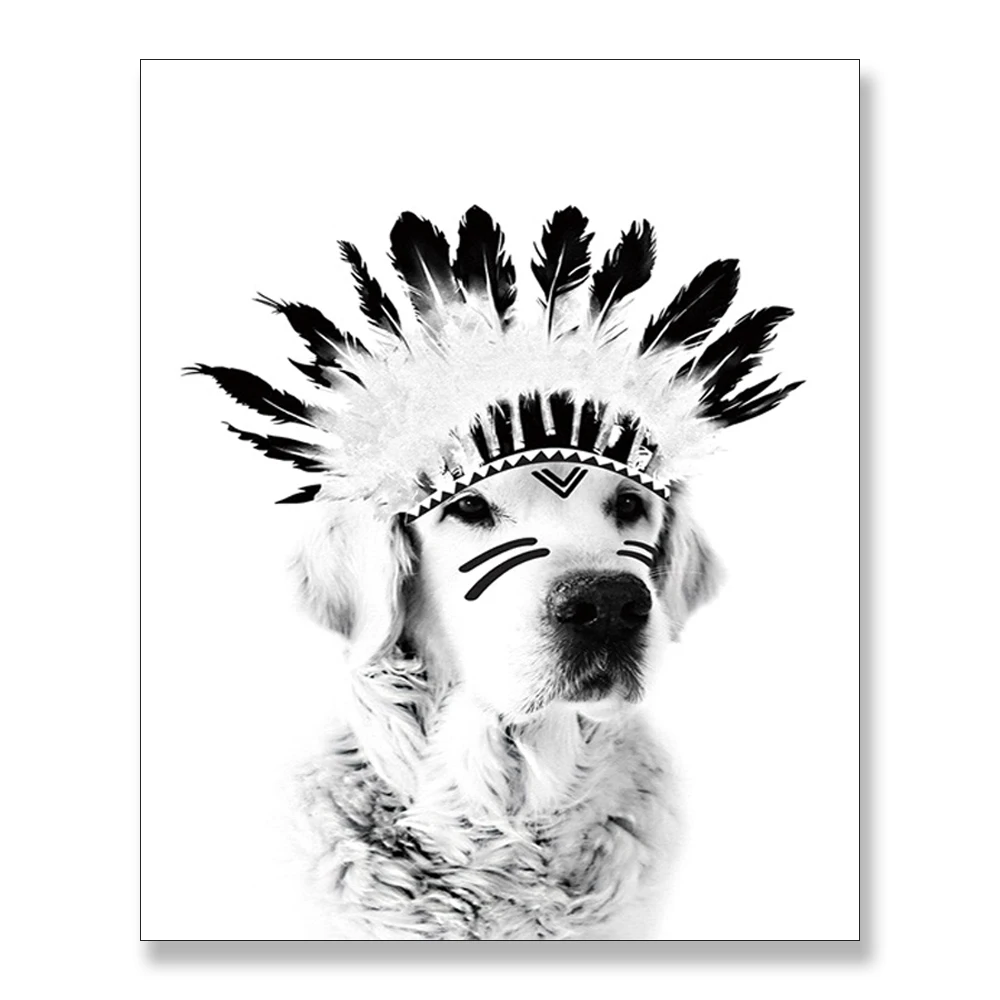 Фото Laeacco юморные плакаты принт индийская собака забавная Картина на холсте(Aliexpress на русском)
