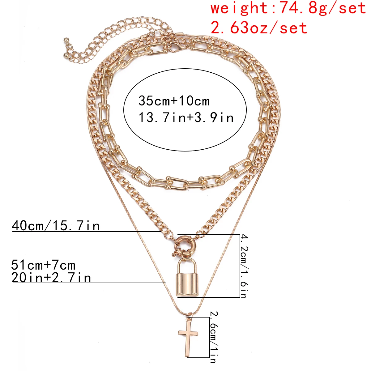 Vintage Lover Lock Pendant Choker Necklace Punk Multilayer Cross Snake Chain Cuban Chunky Chain Tassel Necklace Women Jewelry
Vintage Lover Lock Pendant Choker Necklace Punk Multilayer Cross Snake Chain Cuban Chunky Chain Tassel Necklace Women Jewelry