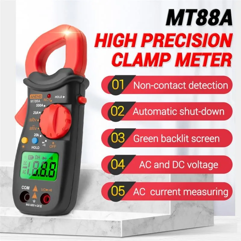 MT88A Digital Multimeter Tester AC DC Volt Amp Clamp Meter Auto Range LCD Voltage Tester NCV Ohm Tests Professional Multimeter
MT88A Digital Multimeter Tester AC DC Volt Amp Clamp Meter Auto Range LCD Voltage Tester NCV Ohm Tests Professional Multimeter
